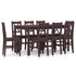 Maison Madeleine -  9 Piece Dining Set Pinewood Dark Brown